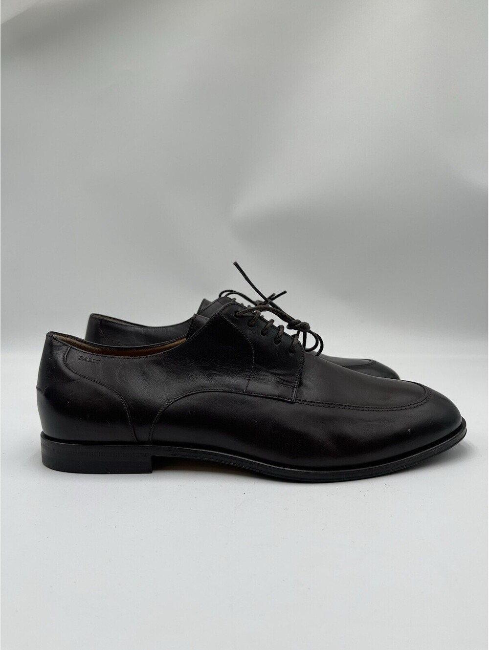 Men’s Bally Wedmer apron toe Lace Up derby shoes Brown Leather Size 9